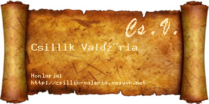 Csillik Valéria névjegykártya